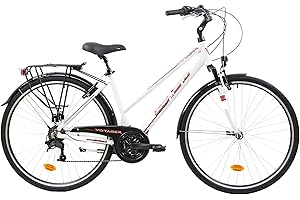 F.lli Schiano Voyager Bicicleta Trekking, Women's, Blanco-Rojo, 28''