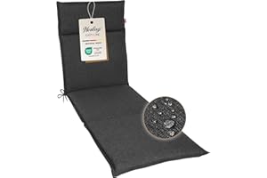 ‎HERLAG Herlag Liegenauflage Bea 190x50x4,5cm | Wasserabweisende Rollliegen-Auflage mit Fleckschutz | Bequemes Polster für Sonnenliegen | Pflegeleichte Easy-Line | Öko Tex 100 | Anthrazit