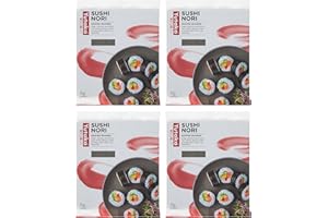 Yutaka Sushi Nori Seaweed (Pack of 4, 20 Full Sheets) | Premium Japanese Roasted Seaweed | Perfect for Sushi, Onigiri & Asian Dishes | Crispy & Flavorful