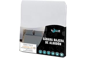 Dreamzie Sabanas 135x190 Ajustable - Algodon Oeko Tex Certificado - Blanco - Sábanas Bajeras 135 x 190-100% Jersey