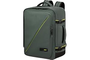 American Tourister Take2Cabin Bolsa de cabina apta para EasyJet de 36 x 20 x 45 cm, 38.5 l, 0.70 kg, Equipaje de Mano, Mochila para avión, Debajo del Asiento, Tamaño M, Verde (Dark Forest)