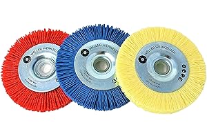 WELLERWERKZEUGE | 3-częściowy zestaw nylonowych szczotek do czyszczenia szczotek pasujących do Bosch GWS 10,8 12 V 76 akcesoria stal szlachetna drewno tarcze szlifierskie