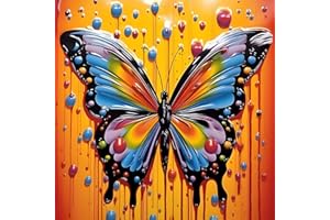 EOBROMD 5D Diamond Painting Kit Completo, Farfalla Pittura Diamante FAI DA TE, Diamond Painting Bambini Adulti, Strass Ricamo a Punto Croce Painting Decorazione per Casa 35x35cm