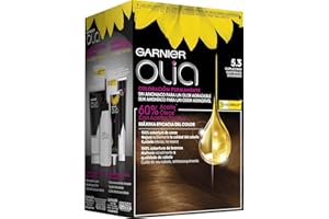 Garnier Olia coloración permanente sin amoniaco para un olor agradable con aceites florales de origen natural - Capuccino 5.3, El embalaje puede variar