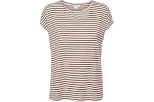 VERO MODA Damen Vmava Plain Ss Top Stripe Ga JRS Noos Shirt (1er Pack)