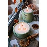 ErsuStore 2-Piece Concrete Flower Pot Lavender Scented Soy Wax Candle Set Decorative Gift (Green)