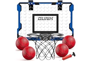 TEMI Basketballkorb Indoor, Mini-Basketballkorb mit 4 Bällen, über die Tür Basketballbrett für Kinder und Erwachsene, Basketball-Spielzeug für Jungen Mädchen Alter 3 4 5 6 7 8 9 10 11 12