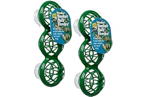Jacobi Jayne® Basketball™ - Comedero de Ventana de Bolas de sebo pequeño y fácil de Limpiar Solo para pájaros Silvestres. Paquete de Dos comederos para Bolas de sebo Verde
