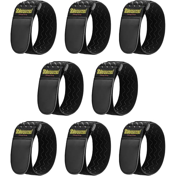 Valonic MANTIS - Cinghie Elastiche In Velcro, 4 Pezzi, 45cm, Ricambio Per Fascette, Cinghie Di Tensione Con Velcro, Cinghia In Velcro Larga Per