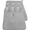 TERRIFI Large Dish Drying Mat for Kitchen Counter, 2 Pcs Absorbent Dish Drainer Mat, Super Absorbent Dish Drying Pads, for Countertops, sinks, draining racks(Gray)