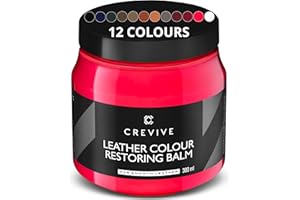 CREVIVE Leather Restorer Red 300 ml - Leather Colour Restorer - Leather Restorer for Sofas - Leather Balm Red