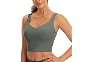 CRZ YOGA Butterluxe Damski Biustonosz Sportowy Z Dekoltem W Szpic — Wyściełany Top Treningowy Z Wbudowanym Biustonoszem