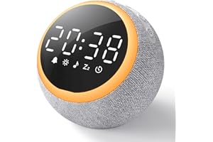 ‎DREAMEGG Dreamegg White Noise Machine Baby, Klangmaschine für Erwachsene & Leichtschläfer, Wecker & Nachtlicht, 25 beruhigende Klänge Einschlafhilfe Babys Erwachsene, 7 Töne zum Aufwachen, Dimmbares Display