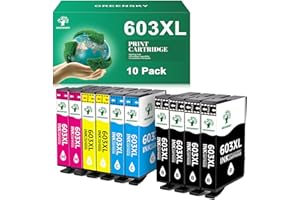 GREENSKY Cartucce 603 XL Compatibili per Epson 603 XL Cartucce per Epson 603XL per Expression Home XP2100 XP3100 XP4100 XP2150 per Workforce WF-2810 WF-2830 WF-2820 Stampante(Confezione da 10)