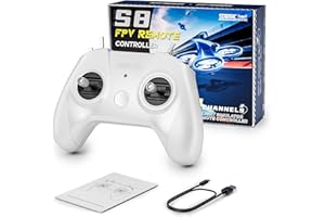STARDRONE Télécommande Simulateur de Vol Drone S8-8 Canaux pour Jeux FPV Drone, Compatible avec les Systèmes & Plateformes Populaires Pilotes Débutants et Profe (Blanc)