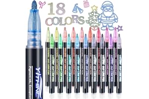 YITHINC Feutres Paillettes, Cadeau Fille 4-12 Ans, 18 Couleurs Stylo Paillette Marqueur Magique pour Anniversaire, Peinture, Bricolage Art Crafts, Idee Cadeau Ado Fille