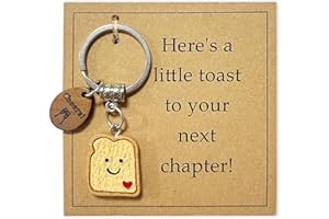 Virelle Simulation Bread Toast Keychain for Women New Job Gifts Congratulations Good Luck Charms New Beginnings Divorce Gifts for Women Cute Breakup Goodbye for Coworkers Going Away Gift