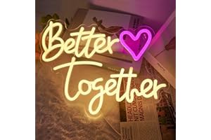 ASLANKA Better Together - Letrero de luz de neón LED de neón alimentado por USB para el hogar, dormitorio, interior, bar, sala de juegos, tienda, hotel, decoración de pared, fiesta de Navidad para