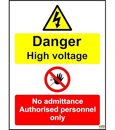 Danger, High Voltage Do Not Enter Keep Out - 1mm Flexible Plastic Sign (200mm X 150mm - View #2