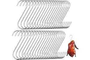 40 stycken köttkrokar av rostfritt stål, 120 mm rökkrokar S-krokar köttkrokar rostfritt stål köttbearbetning metallkrokar för badrum vardagsrum trädgård matsal kött rökning köttbearbetning