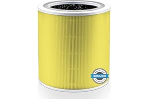 Levoit Core 400S - Filtro di ricambio antiodore, animali domestici e cucina, filtro a carbone attivo e prefiltro H13 HEPA proprietari di animali affumicati allergici, Core 400S-RF-PA giallo