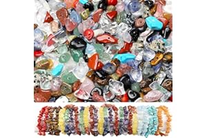 GUJOXILA 400pcs Crystal Beads for Bracelet Jewellery Making Chips Stones Coloured Mixed Gemstone Beads for Crafting Polished Craft Nature Bead for Necklace Earring Ring DIY 5-8mm