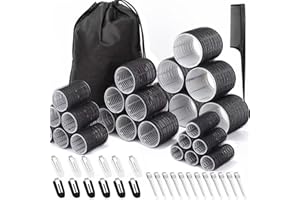 FATHBOOD 50PCS Hair Curlers Rollers with Clips Hair Rollers with 4 Sizes (60/48/36/25mm) Rollers for Hair for Large Long, Medium, Short, Thick & Fine Hair for Volume, Lift & DIY Styling