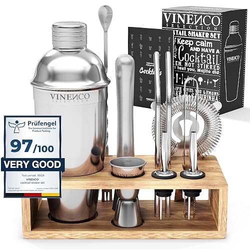 Cocktailshaker-Set mit Ständer & Rezeptbuch