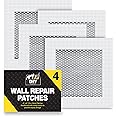 SOL 4pk Wall Repair Patches - 10 x 10cm Self Adhesive Plasterboard Repair Kit for Walls & Ceilings - Drywall Fixing Patch for Plasterboard & Wall Cracks Repair