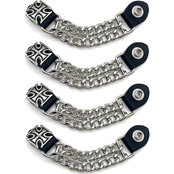Extenseurs De Gilet Moto STAR AST - Lot De 4 Avec Double Chaîne Et Clous Acier
