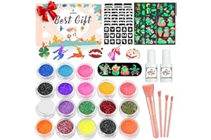 ‎ACEBWHTOY Acebwhtoy Glitzer Tattoo Set Kinder,18 Farben Glitzertattoos Kinder Set, 18 Stück Temporäre Tattoo Schablonen mit 231+ Muster Stencils für Mädchen Jungs,Geschenk für Geburtstagsparty