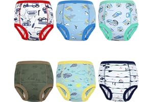 MOEMOE BABY Culotte Apprentissage Propreté Garcon,Culotte Apprentissage Propreté Respirante,Culotte d Apprentissage Enfant en Coton,Slip Apprentissage propreté,Lot de 6,Vert,5 Ans