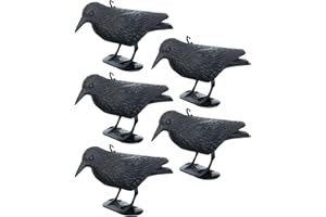 Brandsseller Schwarzer Rabe aus Kunststoff 36 x 20 cm Taubenabwehr Vogelschreck gegen kleine Vögel und Tauben Tierfreundliche Abschreckung - 5 Stück