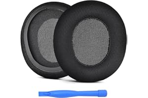 Ersatz Ohrpolster für SteelSeries Arctis 1/3 / 5/7 / 9 / Pro & Prime Wireless Gaming Kopfhörer usw. von MMOBIEL - Mesh Gewebe Kopfhörer Ohrpolster – Schwarz