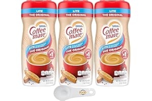 Coffee mate Gluten-Free Lactose-Free Original Lite Powdered Creamer, 11 oz Canister (Pack of 3) with World Food Shop Scoop