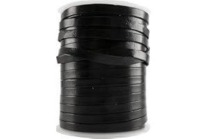 ESNADO Cordon en cuir noir 5 m Largeur 7 mm Épaisseur 1,5 mm