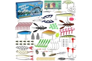 KOOLYOUTH Angelköder Set mit Angelbox, Angelzubehör Set einschließlich Spinner, VIB, Gummifische für Hecht, Zander, Forelle, Barsch, Köderbox Angeln Angel Köder für Süßwasser Salzwasser