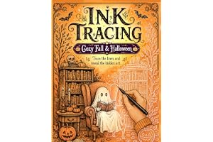 Cozy Fall & Halloween Ink Tracing Book for Adults: Trace the White Lines to Reveal Beautiful Artwork