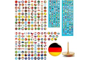 CICIGLOW 200 Chinchetas de Bandera Nacional, Chinchetas de Mapa de País, Chinchetas Decorativas para Dibujo para Mapa de Viajes del Mundo, Tablón de Anuncios, Tablón de Anuncios, Oficina