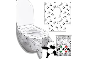 AMN Shop 12 Pz Copriwater USA e Getta Igienici e Monouso - Copri Tavoletta WC Portatili da Viaggio Adesivi