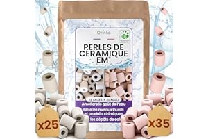 orinko 25 Perles de céramique Grises + 35 Perles de Céramique Roses EM