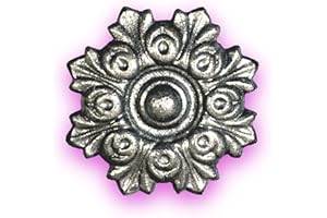 DECO FER FORGE Déco fer Forgé-ROSACE FONTE DECORATION- H10 cm par 10 cm- Pour Porte Portail Portillon battant coulissant -1 Inserts Taraudés M6 Face Arriere- Usage Interieur Exterieur Satisfaction Garantie Robuste