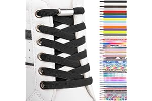SULPO Lacci scarpe elastici con chiusura rapida in metallo - Lacci scarpe senza legatura - Lacci piatti in silicone senza nodo per adulti e bambini - Stringhe elastiche per scarpe