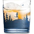 Gone For a Run Running Lowball Glass | Happy Hour Female Runner Silhouette Rocks Glass
