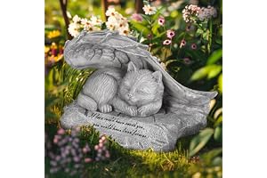 DiDiBirDi Katt ängel husdjur monument grav markeringspenna hyllning staty, husdjur minnesstenar för kattträdgård, prydnad, sten med änglavingar, husdjur förlust gåvor, trädgårdsdekoration utomhus