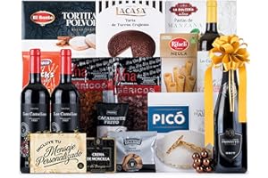 CIA&CO Cesta de Navidad con Ibericos de Bellota Gourmet 2025 (Lote 204) · Vinos, Brut Provetto, Turrones, Dulces e Ibéricos · Con Tarjeta Personalizable · Regalo Corporativo, Familiar o Personal