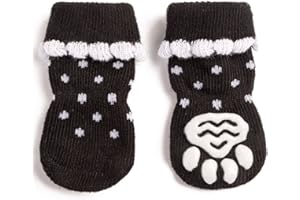 HARFKOKO Pet Heroic 6 tamaños Calcetines Antideslizantes para Perros Gatos, Protectores de Patas para Perros Gatos, Control de tracción para el Uso en Interiores, Ajuste para Perros Extra pequeños a Grandes