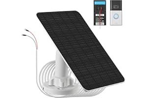 LIFEMOI Panneau solaire de 3 W avec batterie intégrée de 4000 mAh, IP65, câble de charge de 4 m, uniquement compatible avec la sonnette vidéo Ring Video Doorbell 3/4/3 Plus, caméra Ring Battery Doorbell Plus