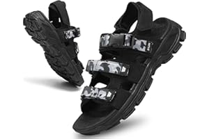 ZYLDK Sandales Homme Cuir Marche Randonnée Été Extérieur Bout Ouvert Chaussures de Sport Plage