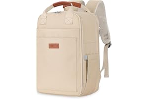 FIORETTO Mens Womens Cabin Bags 40x20x25 for Ryanair Underseat Waterproof Carry On Backpack for Airplanes, Travel Backpack Rucksack Hand Luggage Under Seat Travel Bag with Laptop Compartment Beige